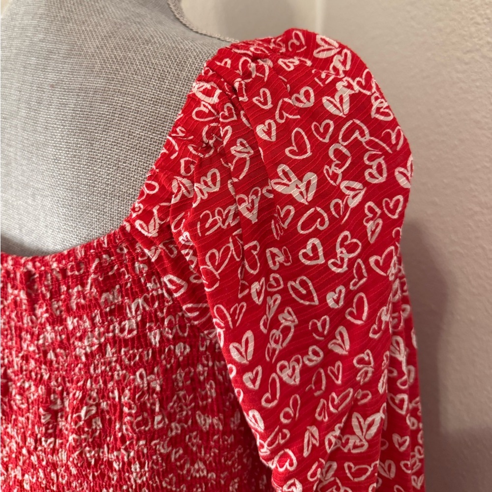 Loft Heart Cinched Sweetheart Neck Blouse - Sz 6 - Picture 4 of 7